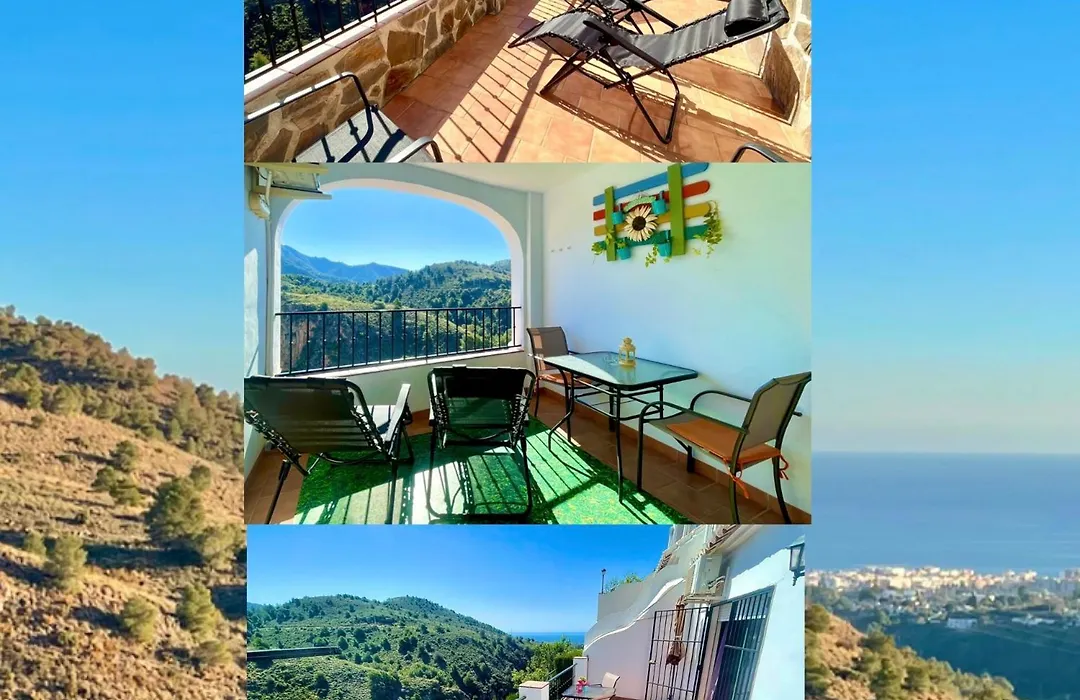 Apartamentos Axarquia , Frigiliana, terraza privada con vistas a la montaña rio y al mar-1